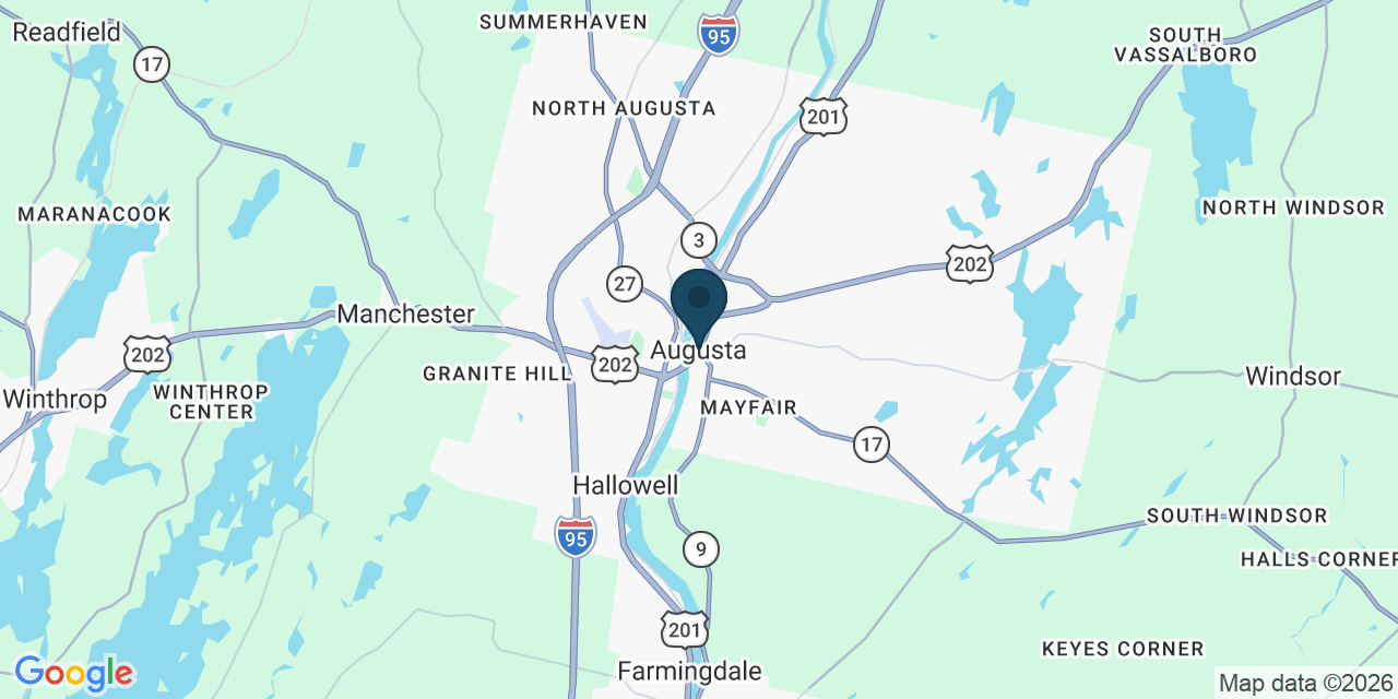 Map showing Augusta, Kennebec County, ME