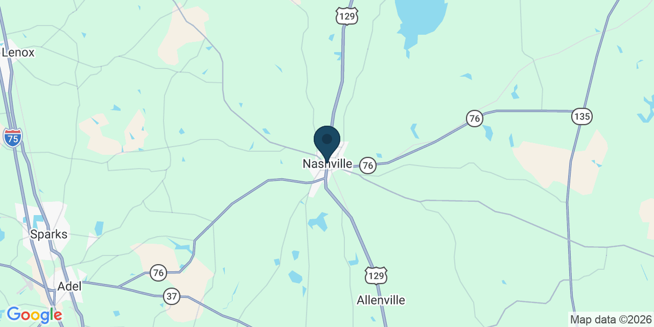 Map showing Nashville, Davidson County, GA