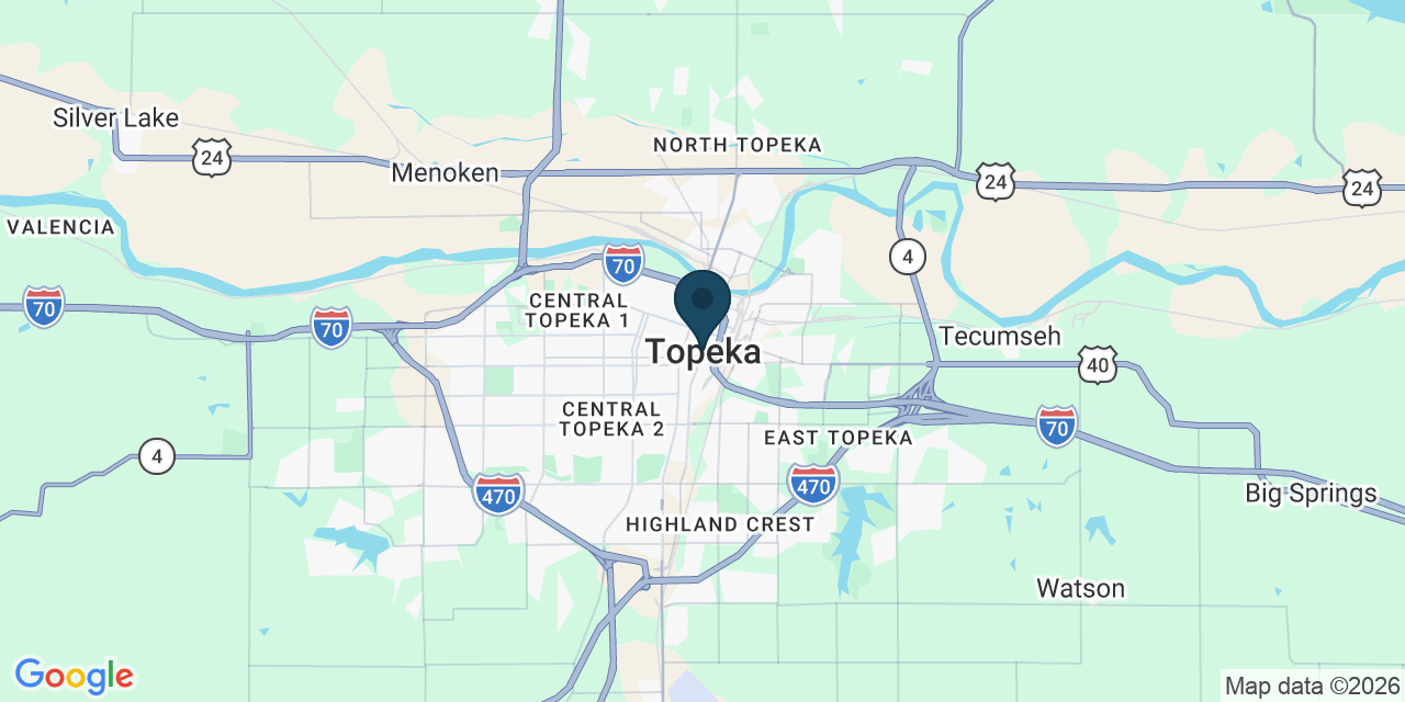 Map showing Topeka, Shawnee County, KS