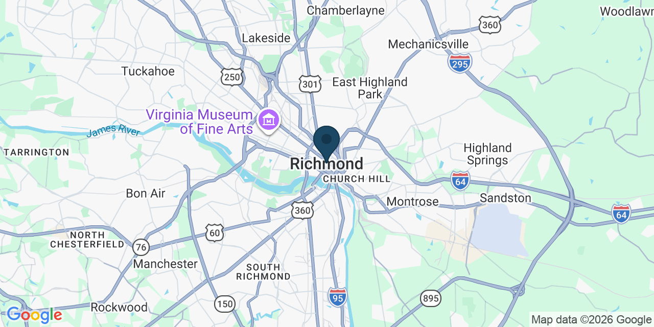 Map showing Richmond, Independent City County, VA