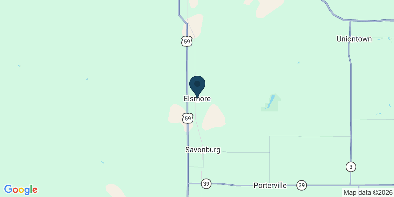 Map showing Elsmore, Allen County, KS