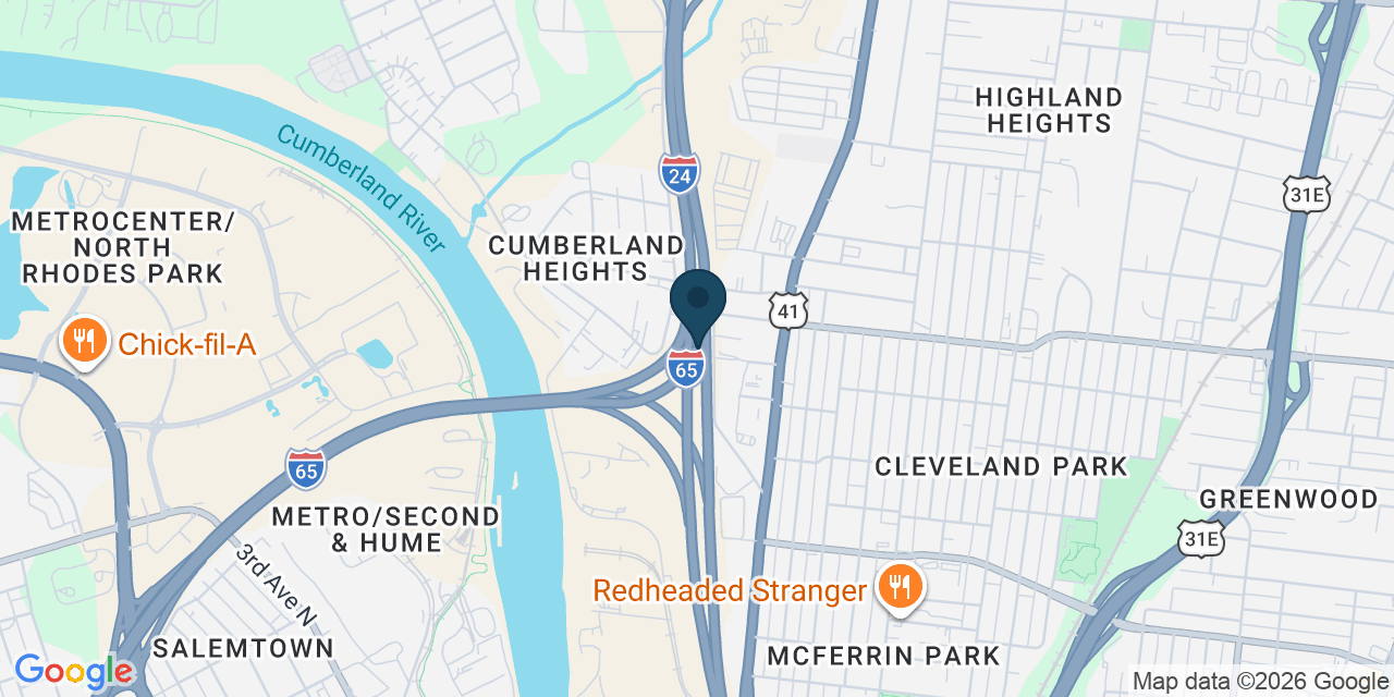 Map showing Nashville, Davidson County, TN