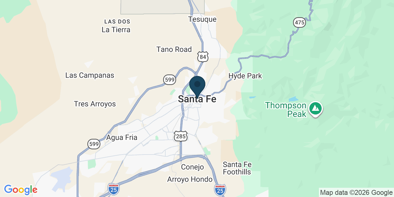 Map showing Santa Fe, Santa Fe County, NM