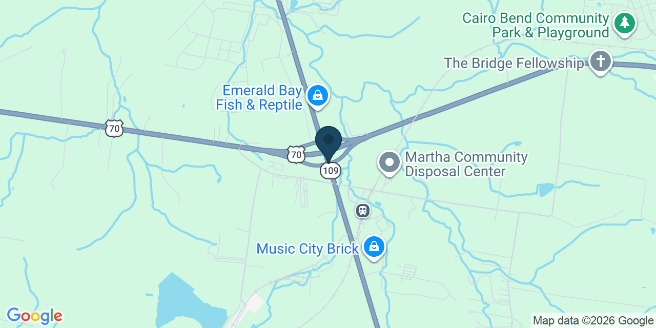 Map showing Lebanon, Wilson County, TN