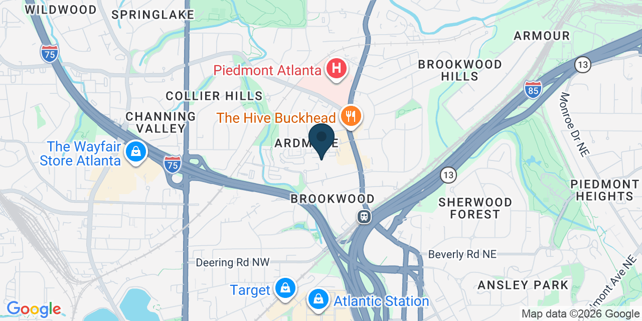 Map showing Atlanta, Fulton County, GA