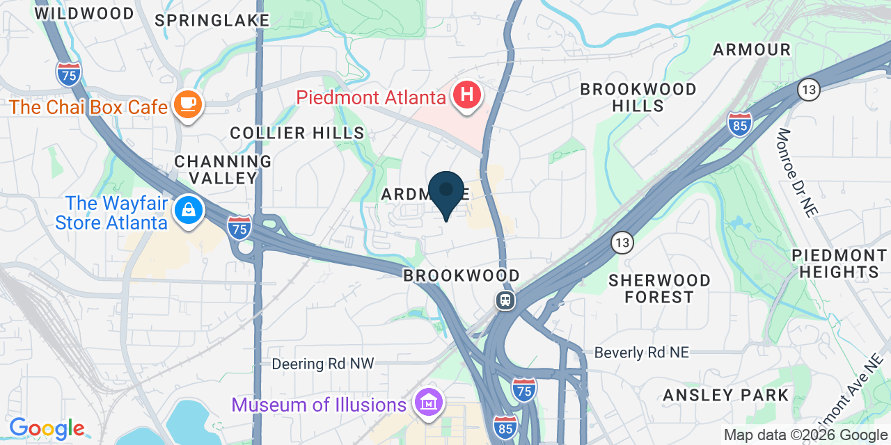 Map showing Atlanta, Fulton County, GA