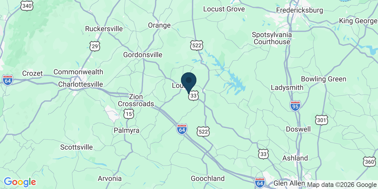 Map showing Louisa County, VA