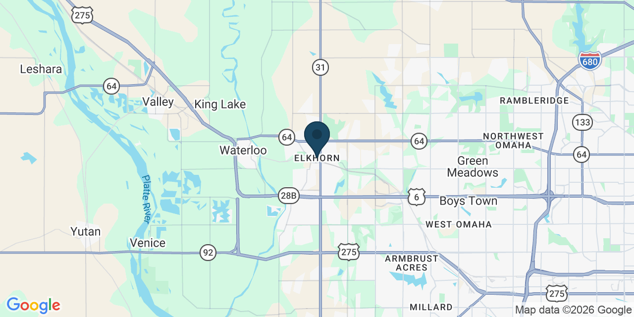 Map showing Elkhorn, Douglas County, NE