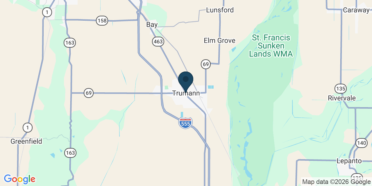 Map showing Trumann, Poinsett County, AR