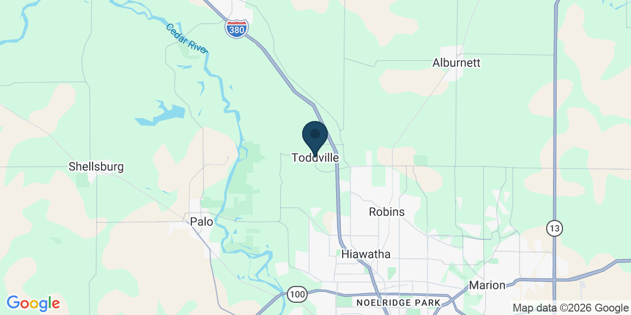 Map showing Toddville, Linn County, IA