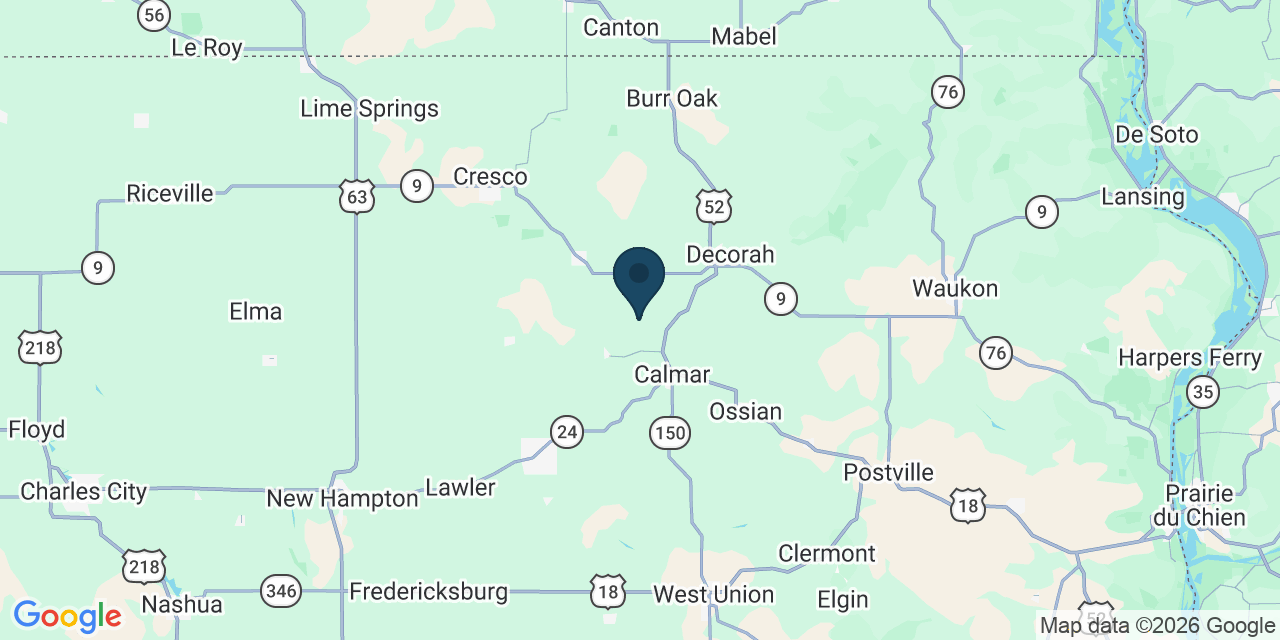 Map showing Winneshiek County, IA