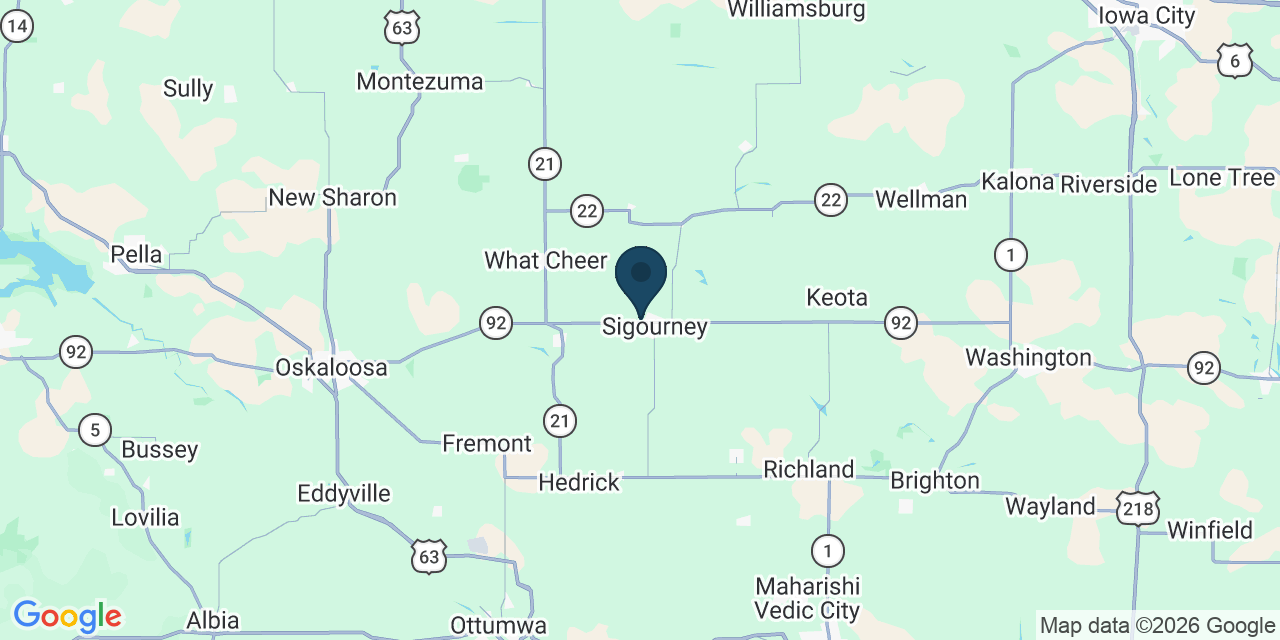 Map showing Keokuk County, IA