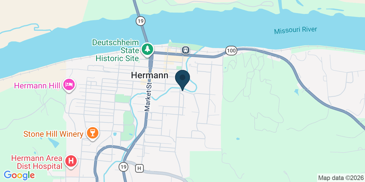 Map showing Hermann, Gasconade County, MO