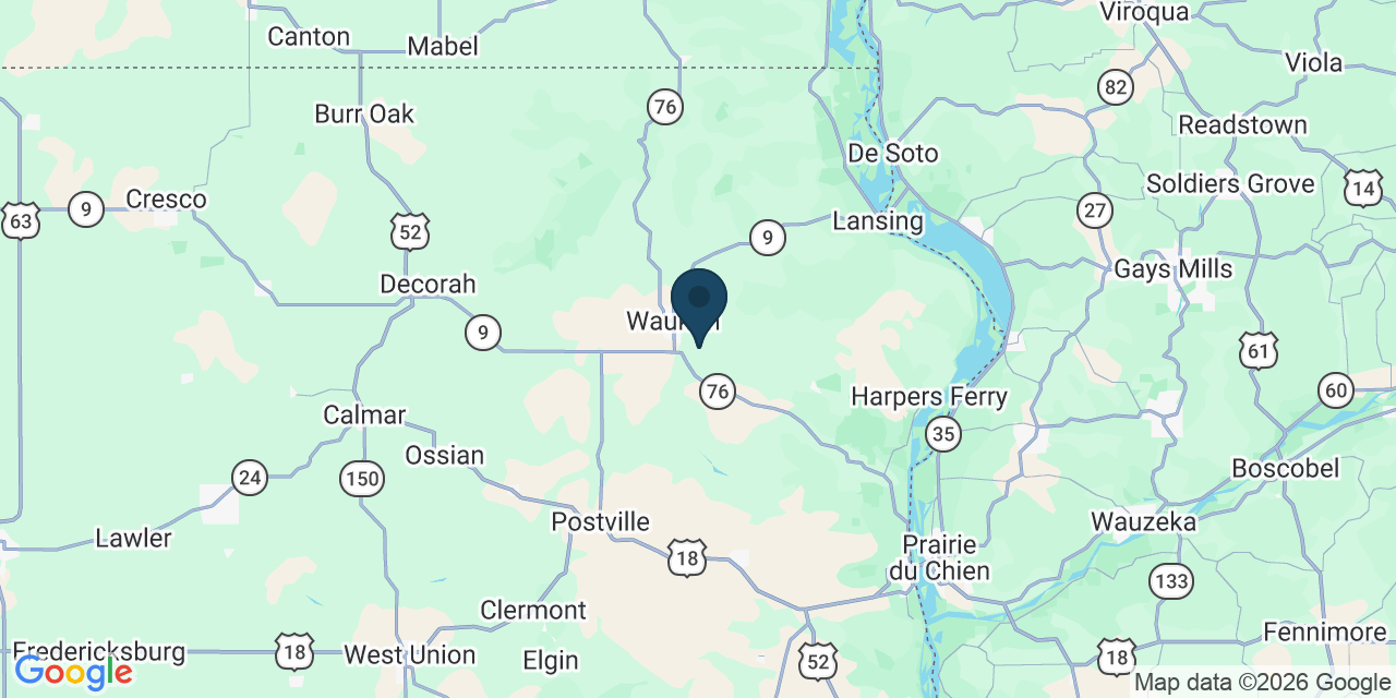 Map showing Allamakee County, IA