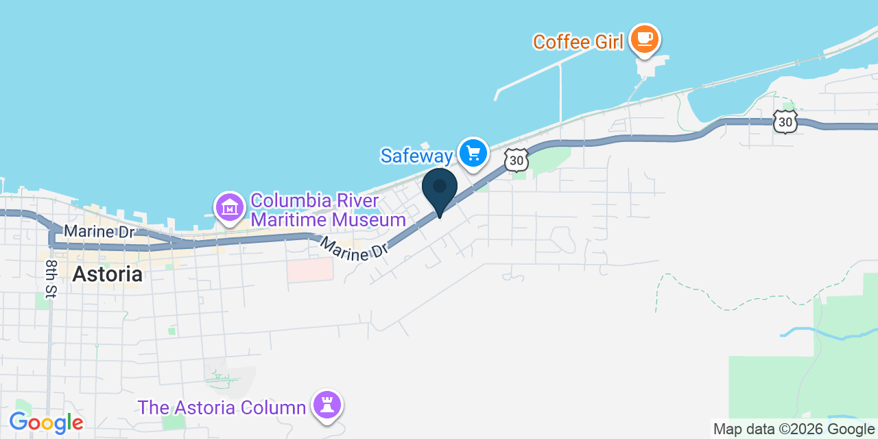 Map showing Astoria, Clatsop County, OR