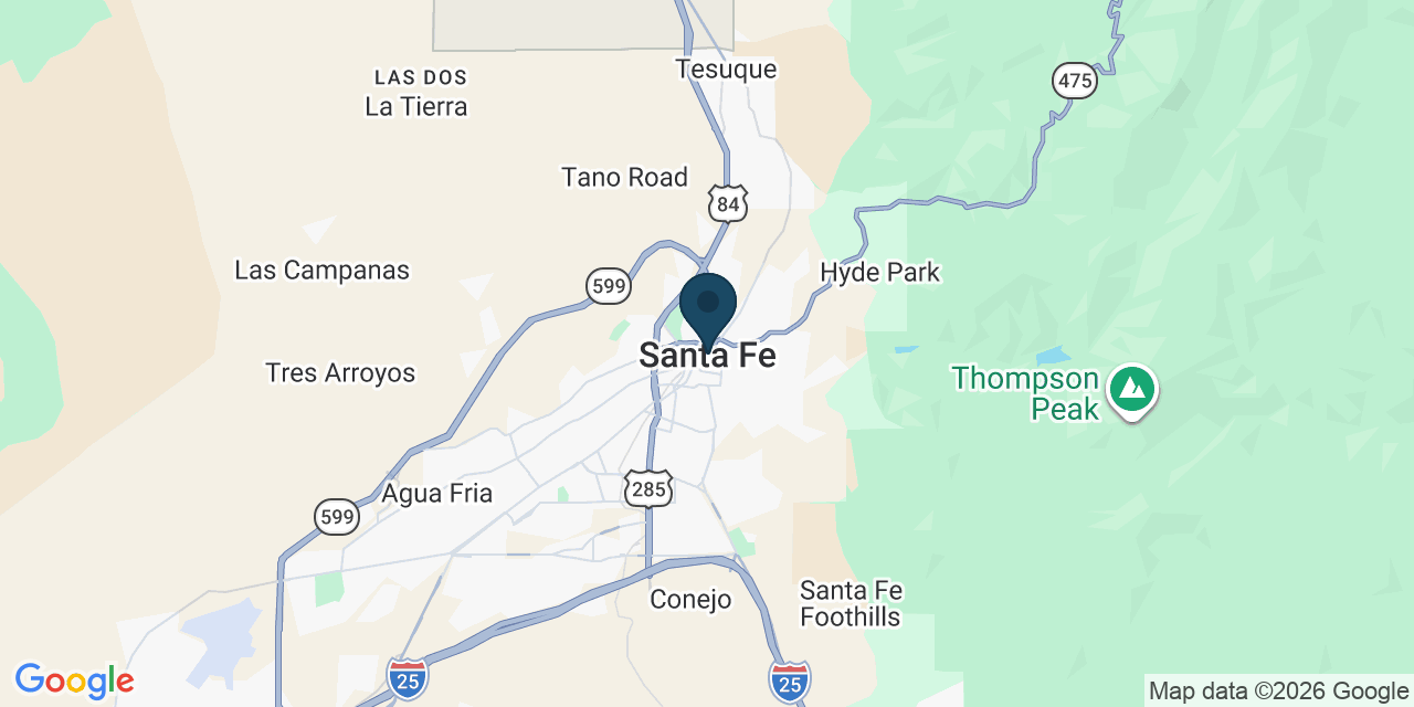 Map showing Santa Fe, Santa Fe County, NM