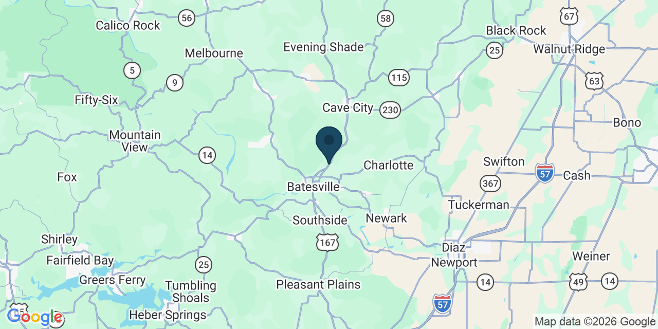 Map showing Independence County, AR