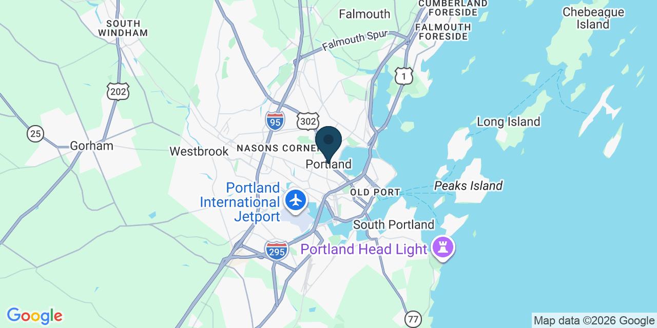 Map showing Portland, Cumberland County, ME