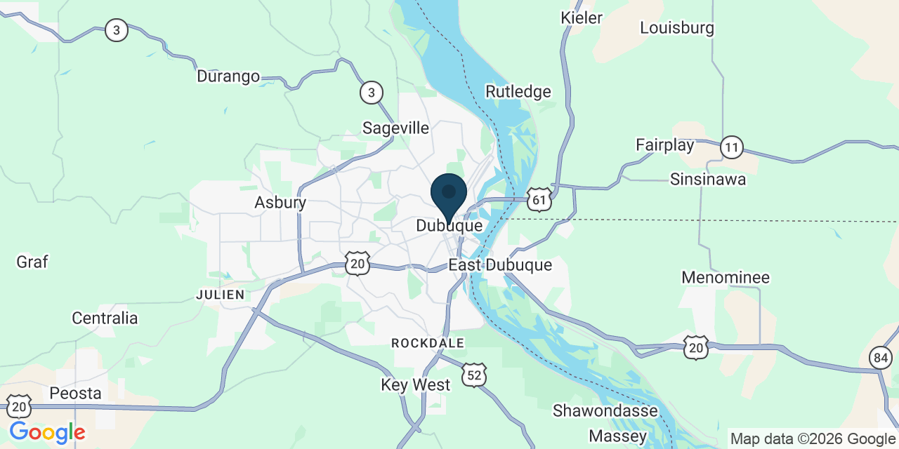 Map showing Dubuque, Dubuque County, IA