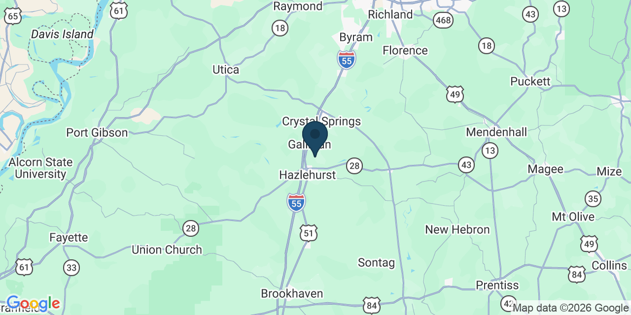 Map showing Copiah County, MS