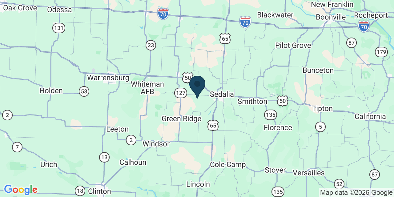 Map showing Pettis County, MO