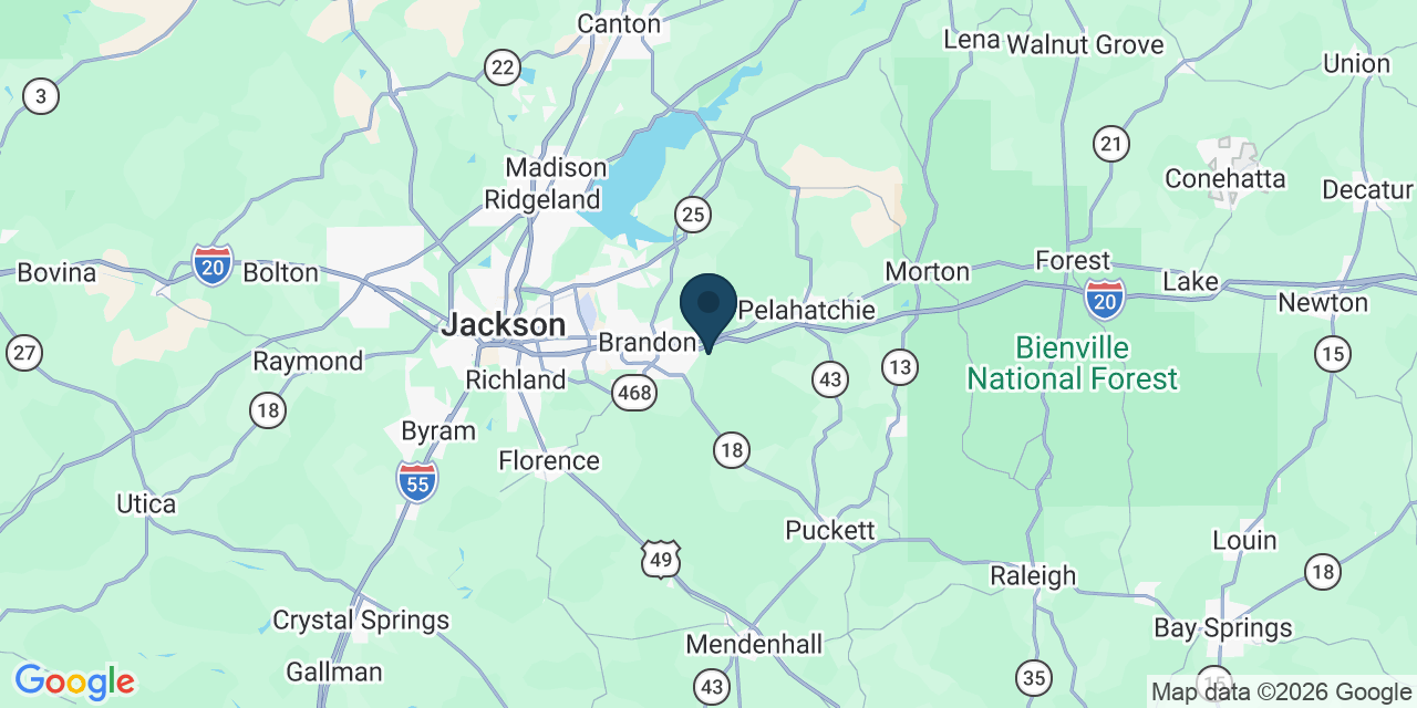 Map showing Rankin County, MS
