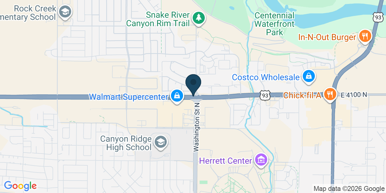 Map showing Twin Falls, Twin Falls County, ID