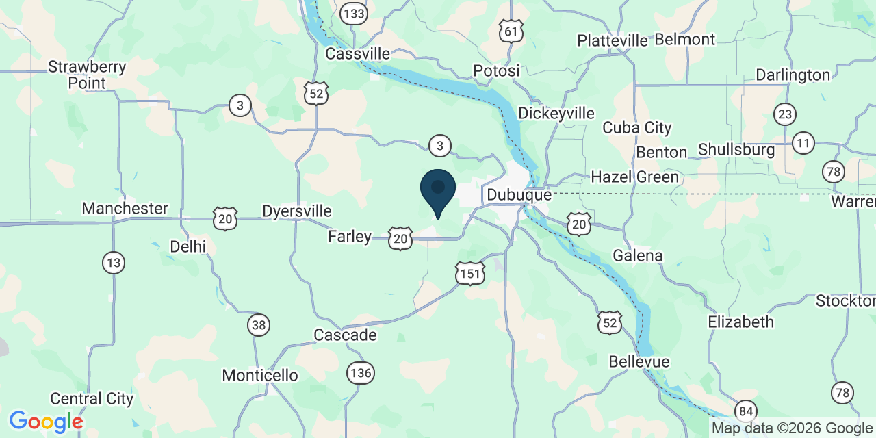 Map showing Dubuque County, IA