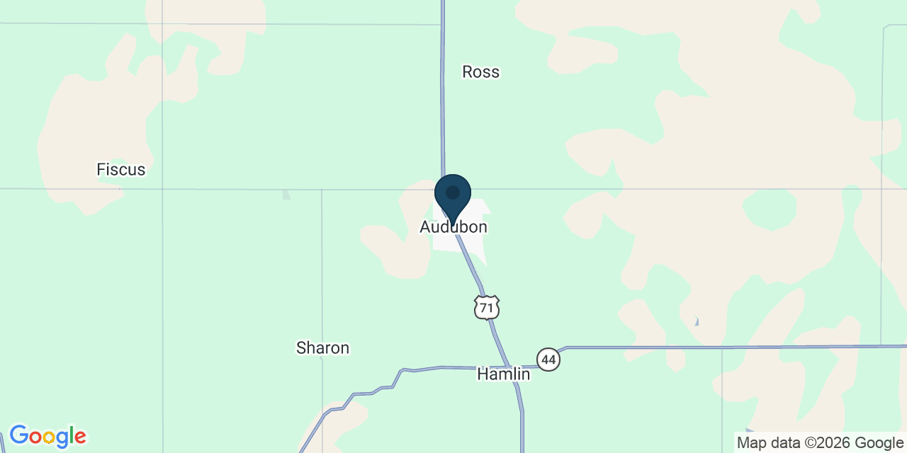 Map showing Audubon, Audubon County, IA