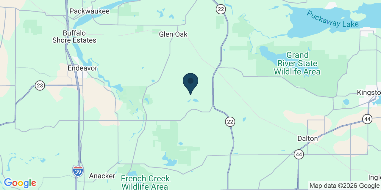 Map showing Buffalo, Marquette County, WI