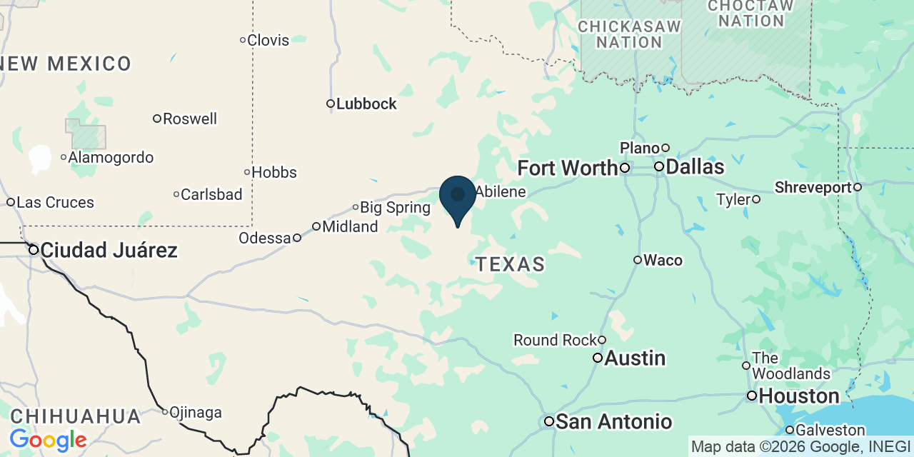 Map showing Texas
