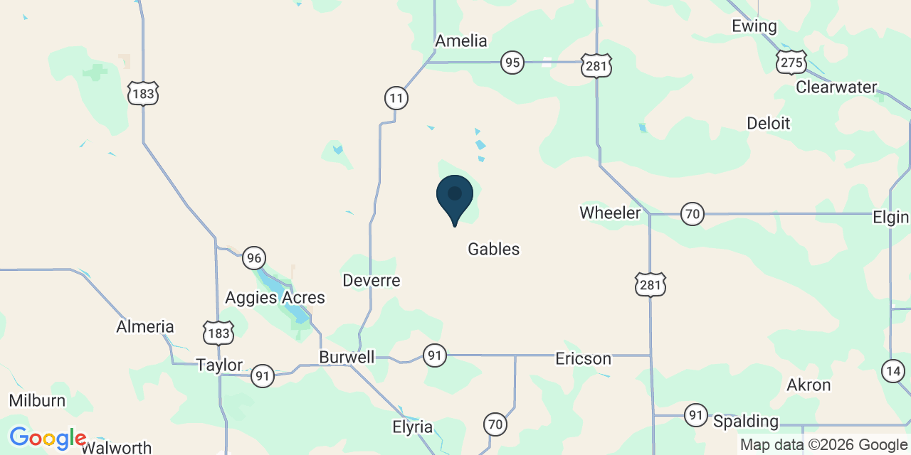 Map showing Garfield County, NE