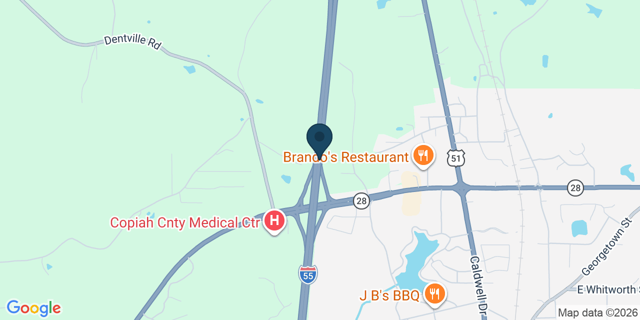 Map showing Copiah County, MS