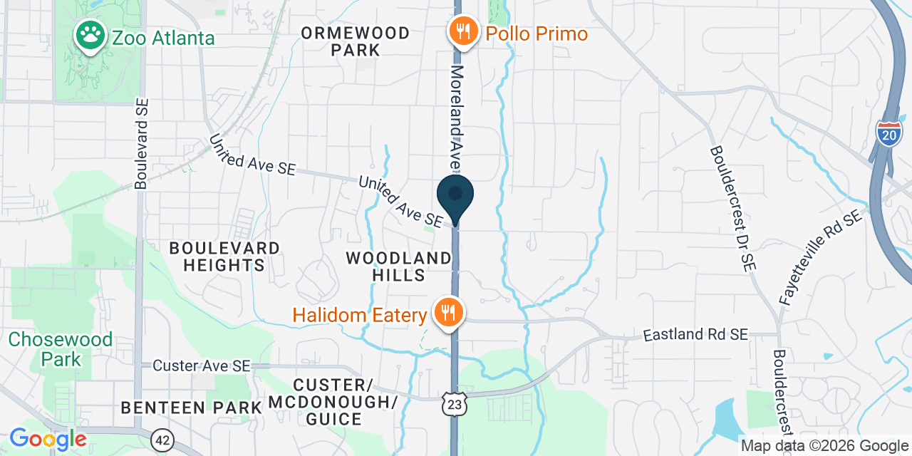 Map showing Atlanta, Fulton County, GA