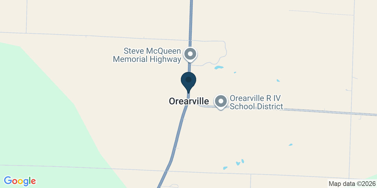Map showing Marshall, Saline County, MO