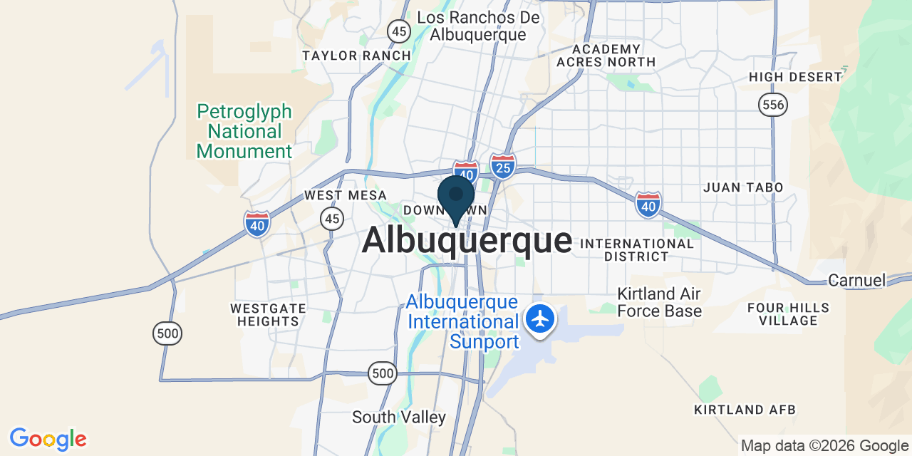 Map showing Albuquerque, Bernalillo County, NM