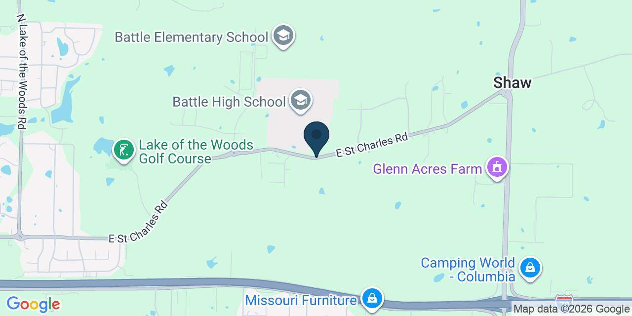 Map showing Columbia, Boone County, MO