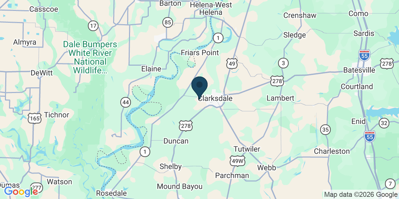 Map showing Coahoma County, MS