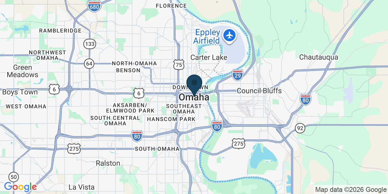 Map showing Omaha, Douglas County, NE