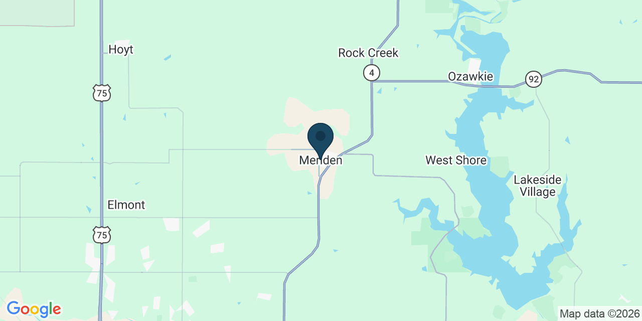 Map showing Meriden, Jefferson County, KS
