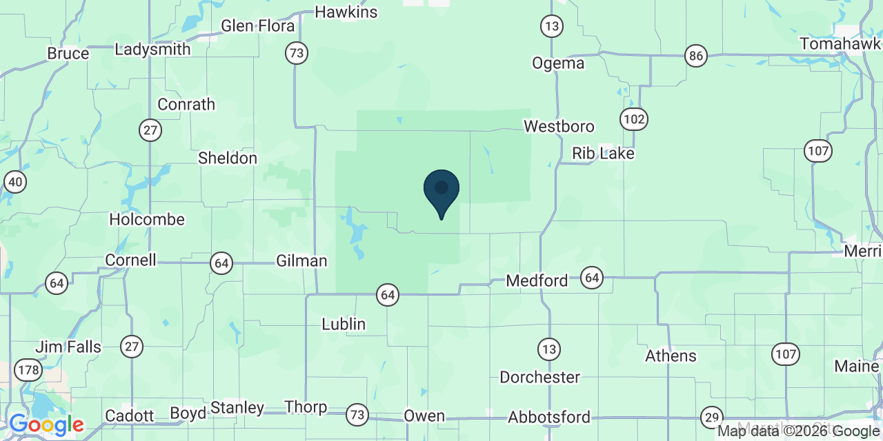 Map showing Taylor County, WI