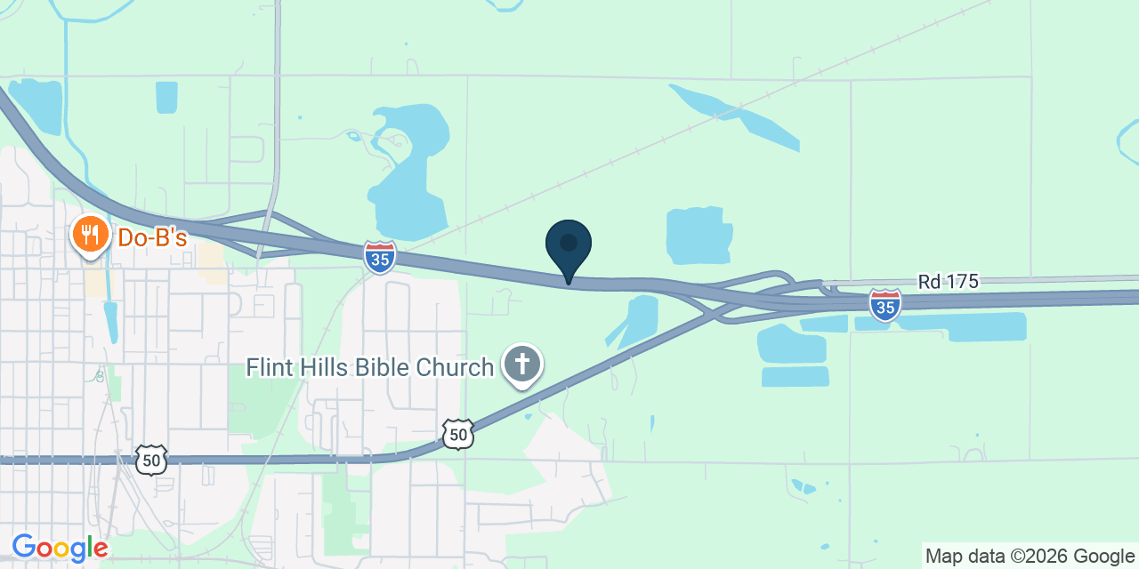 Map showing Emporia, Lyon County, KS