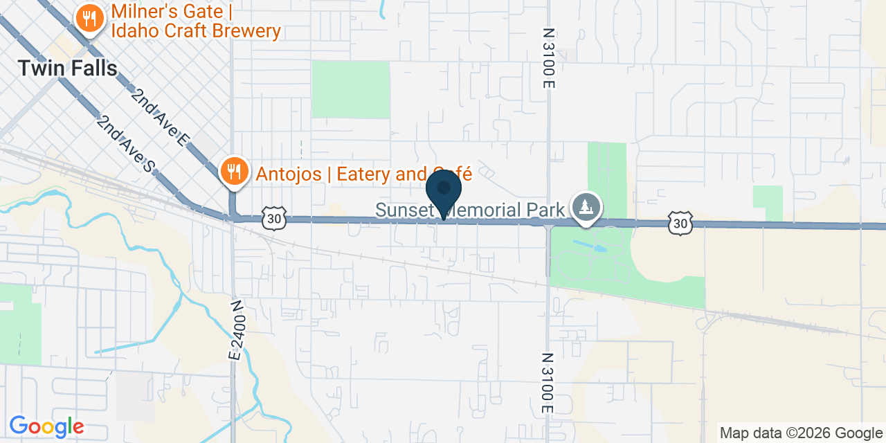 Map showing Buhl, Twin Falls County, ID
