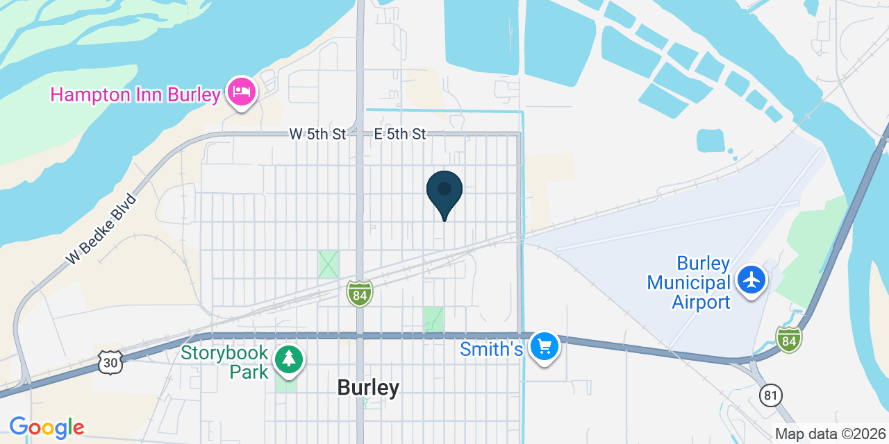 Map showing Burley, Cassia County, ID