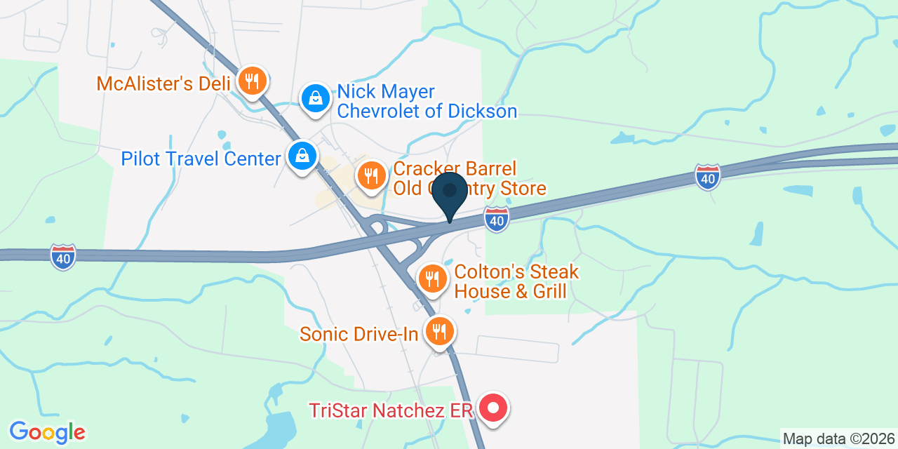 Map showing Dickson County, TN