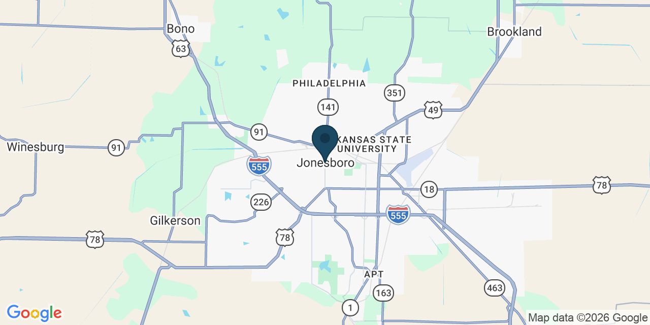 Map showing Jonesboro, Craighead County, AR