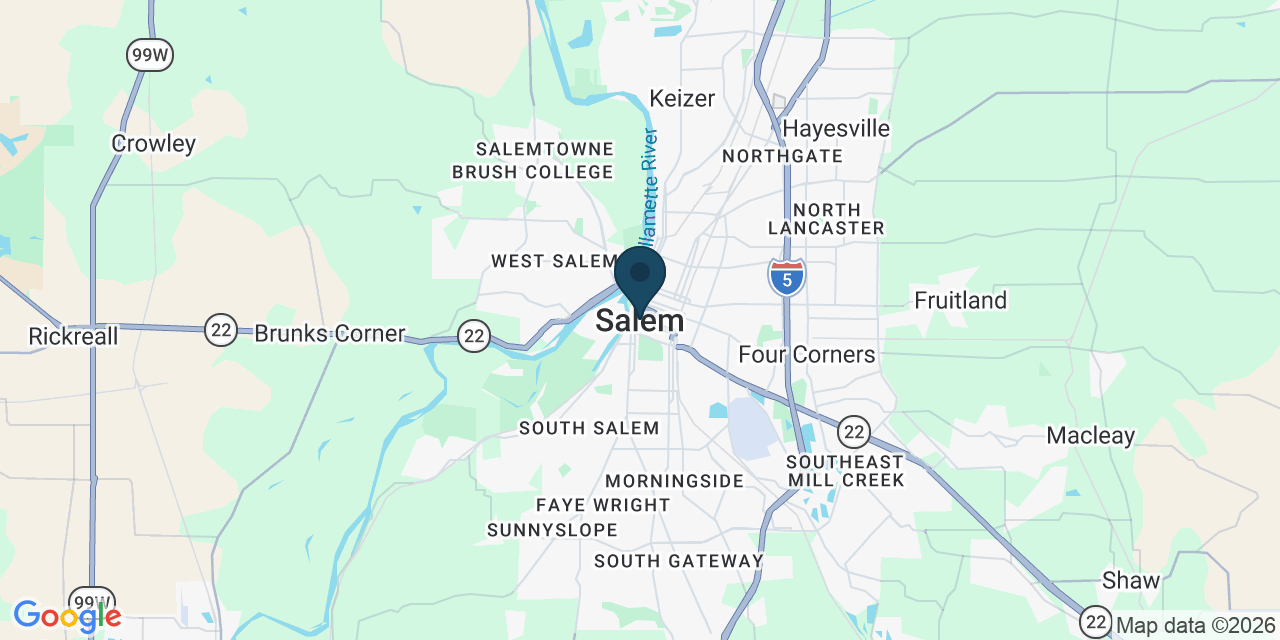 Map showing Salem, Marion County, OR