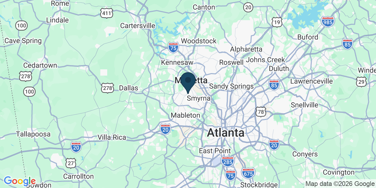 Map showing Cobb County, GA