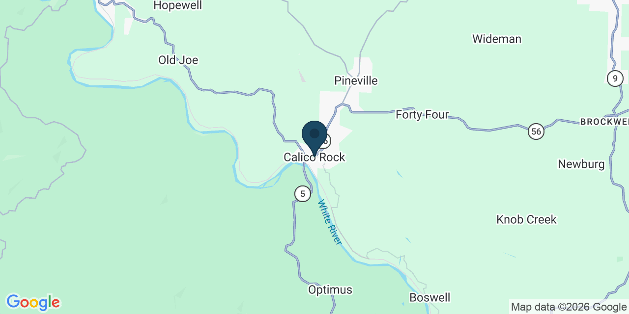 Map showing Calico Rock, Izard County, AR