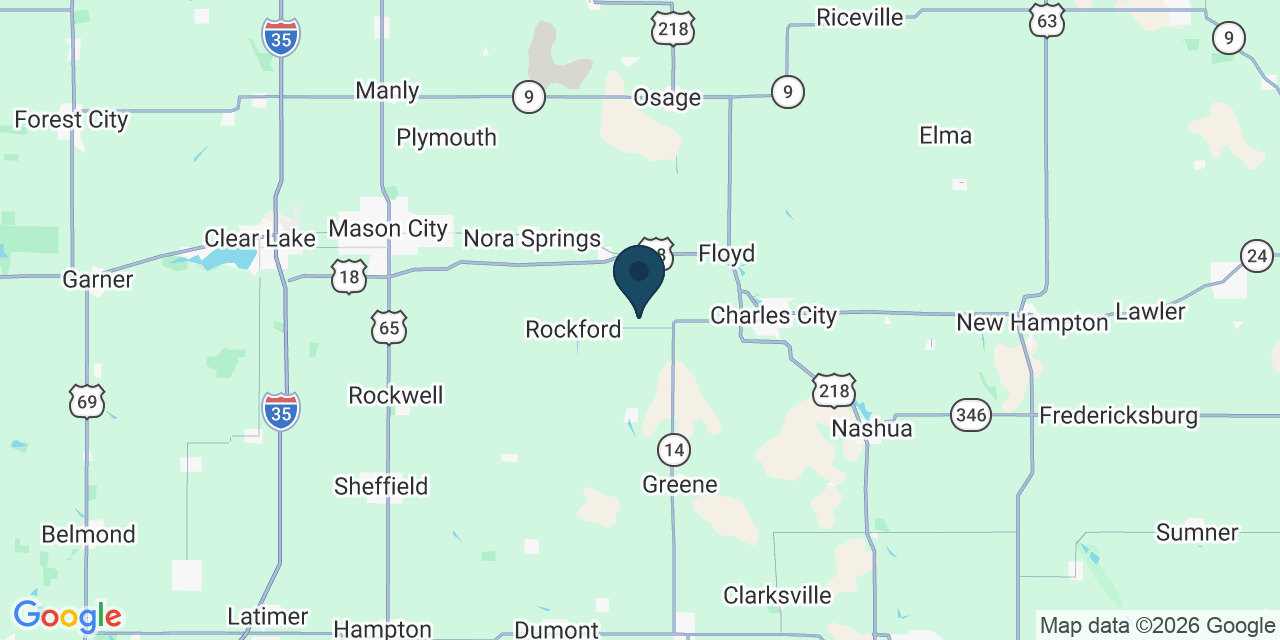 Map showing Floyd County, IA